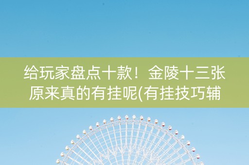 给玩家盘点十款！金陵十三张原来真的有挂呢(有挂技巧辅助器)