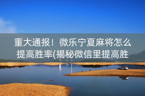 重大通报！微乐宁夏麻将怎么提高胜率(揭秘微信里提高胜率)