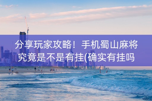 分享玩家攻略！手机蜀山麻将究竟是不是有挂(确实有挂吗)
