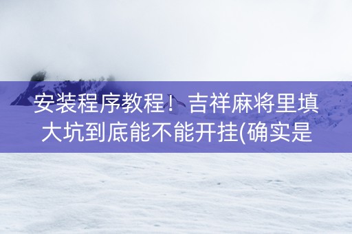 安装程序教程！吉祥麻将里填大坑到底能不能开挂(确实是有挂)