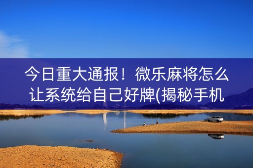 今日重大通报！微乐麻将怎么让系统给自己好牌(揭秘手机上助赢神器)
