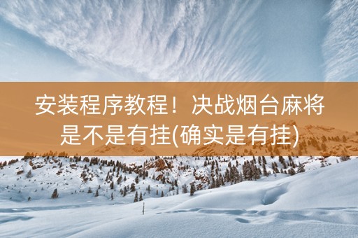 安装程序教程！决战烟台麻将是不是有挂(确实是有挂)