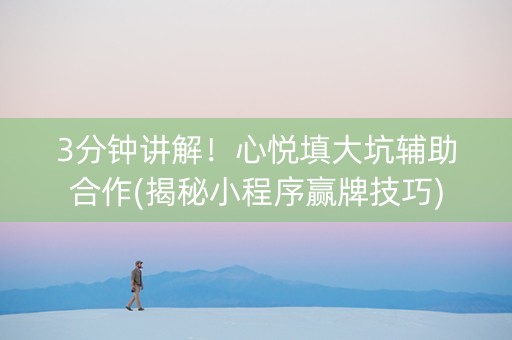 3分钟讲解！心悦填大坑辅助合作(揭秘小程序赢牌技巧)