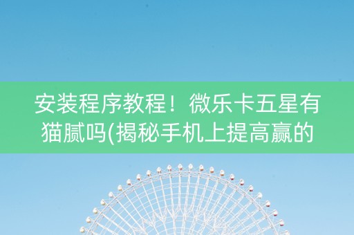 安装程序教程！微乐卡五星有猫腻吗(揭秘手机上提高赢的概率)