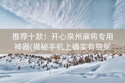 推荐十款！开心泉州麻将专用神器(揭秘手机上确实有猫腻)