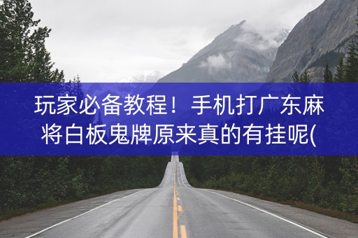 玩家必备教程！手机打广东麻将白板鬼牌原来真的有挂呢(确实有挂)
