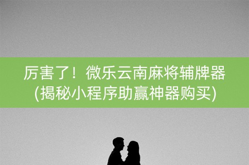 厉害了！微乐云南麻将辅牌器(揭秘小程序助赢神器购买)