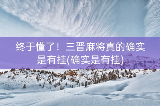 终于懂了！三晋麻将真的确实是有挂(确实是有挂)