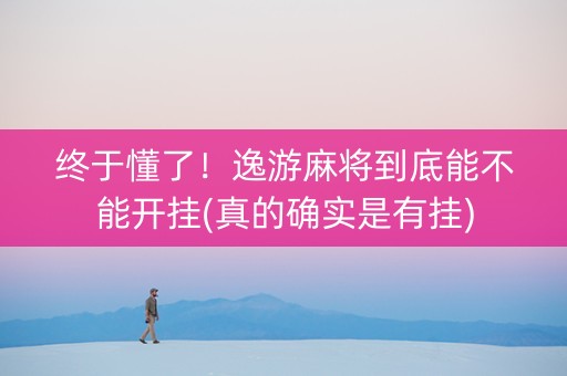 终于懂了！逸游麻将到底能不能开挂(真的确实是有挂)