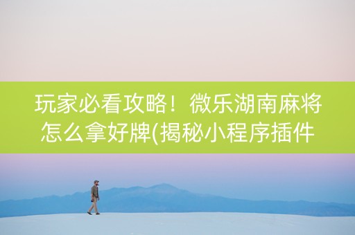 玩家必看攻略！微乐湖南麻将怎么拿好牌(揭秘小程序插件免费)