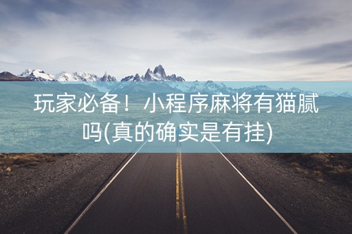 玩家必备！小程序麻将有猫腻吗(真的确实是有挂)