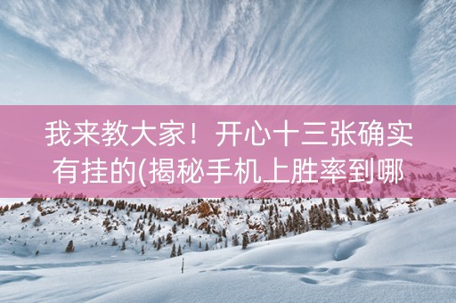 我来教大家！开心十三张确实有挂的(揭秘手机上胜率到哪调)