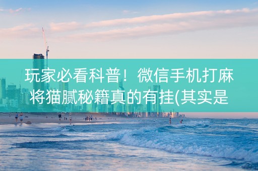 玩家必看科普！微信手机打麻将猫腻秘籍真的有挂(其实是有挂的)