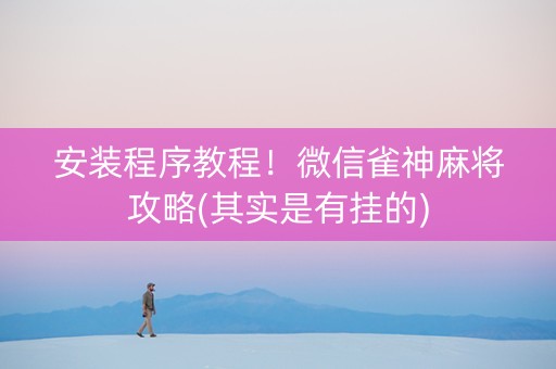 安装程序教程！微信雀神麻将攻略(其实是有挂的)