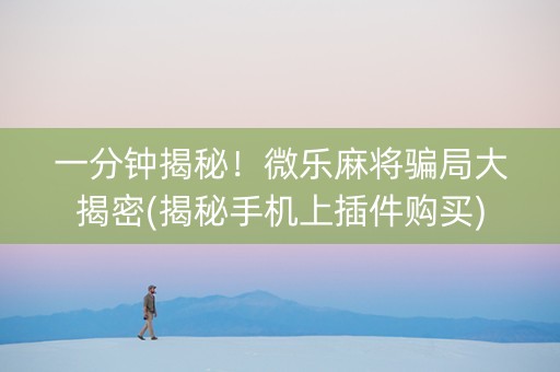 一分钟揭秘！微乐麻将骗局大揭密(揭秘手机上插件购买)