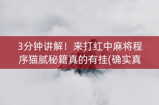3分钟讲解！来打红中麻将程序猫腻秘籍真的有挂(确实真有挂)