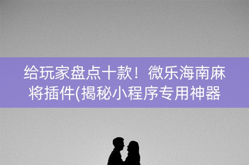 给玩家盘点十款！微乐海南麻将插件(揭秘小程序专用神器)