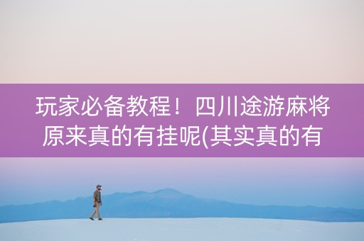 玩家必备教程！四川途游麻将原来真的有挂呢(其实真的有挂)