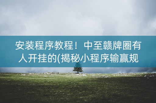 安装程序教程！中至赣牌圈有人开挂的(揭秘小程序输赢规律)