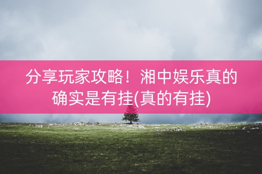 分享玩家攻略！湘中娱乐真的确实是有挂(真的有挂)