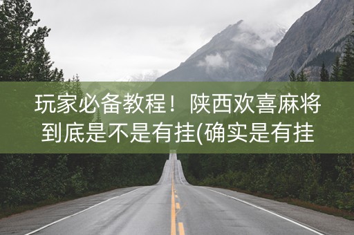 玩家必备教程！陕西欢喜麻将到底是不是有挂(确实是有挂的)