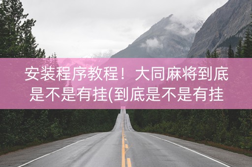 安装程序教程！大同麻将到底是不是有挂(到底是不是有挂)
