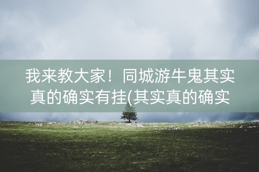 我来教大家！同城游牛鬼其实真的确实有挂(其实真的确实有挂)