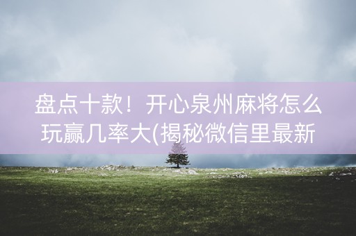 盘点十款！开心泉州麻将怎么玩赢几率大(揭秘微信里最新神器下载)