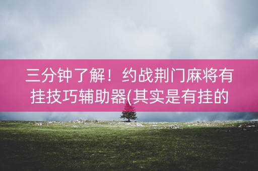 三分钟了解！约战荆门麻将有挂技巧辅助器(其实是有挂的)