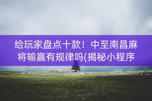 给玩家盘点十款！中至南昌麻将输赢有规律吗(揭秘小程序如何让牌变好)