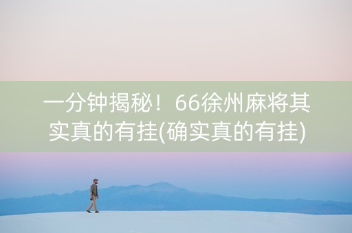 一分钟揭秘！66徐州麻将其实真的有挂(确实真的有挂)