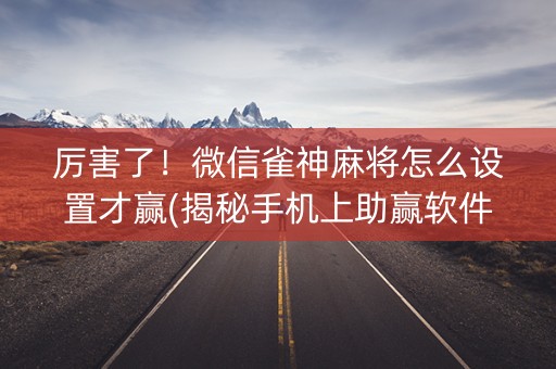 厉害了！微信雀神麻将怎么设置才赢(揭秘手机上助赢软件)