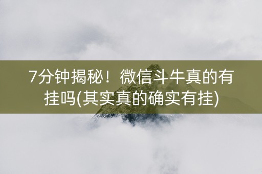 7分钟揭秘！微信斗牛真的有挂吗(其实真的确实有挂)