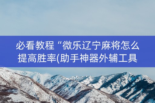 必看教程“微乐辽宁麻将怎么提高胜率(助手神器外辅工具)