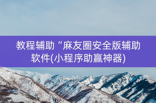 教程辅助“麻友圈安全版辅助软件(小程序助赢神器)
