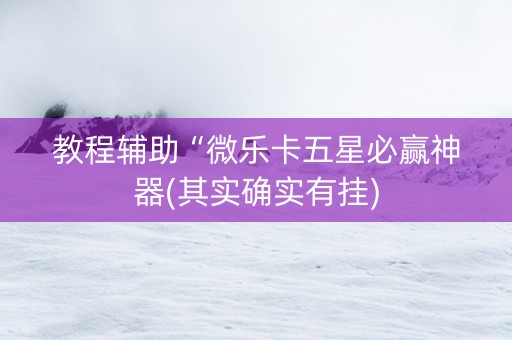 教程辅助“微乐卡五星必赢神器(其实确实有挂)