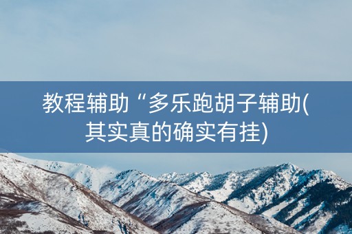 教程辅助“多乐跑胡子辅助(其实真的确实有挂)
