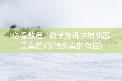 必看教程“微信跑得快辅助器是真的吗(确实真的有挂)
