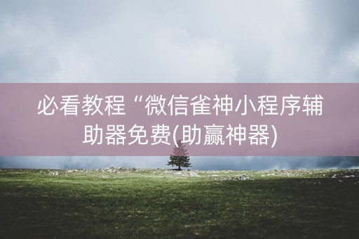 必看教程“微信雀神小程序辅助器免费(助赢神器)