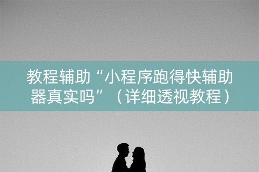 教程辅助“小程序跑得快辅助器真实吗”（详细透视教程）-哔哩哔哩