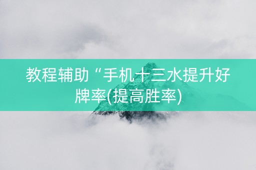 教程辅助“手机十三水提升好牌率(提高胜率)