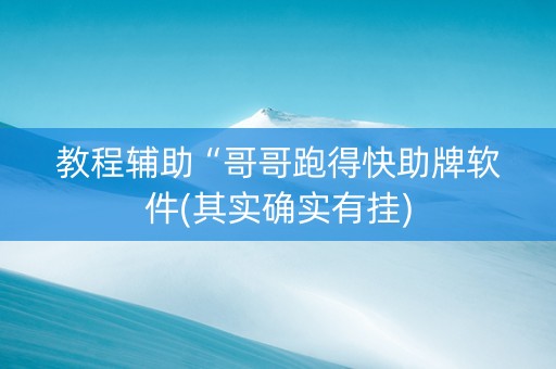 教程辅助“哥哥跑得快助牌软件(其实确实有挂)