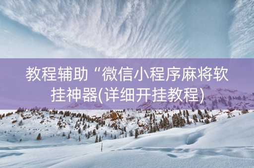 教程辅助“微信小程序麻将软挂神器(详细开挂教程)