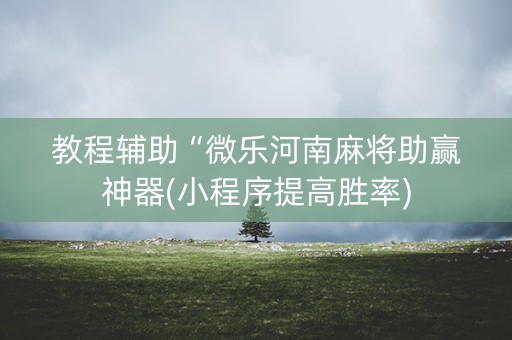 教程辅助“微乐河南麻将助赢神器(小程序提高胜率)