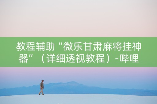 教程辅助“微乐甘肃麻将挂神器”（详细透视教程）-哔哩哔哩