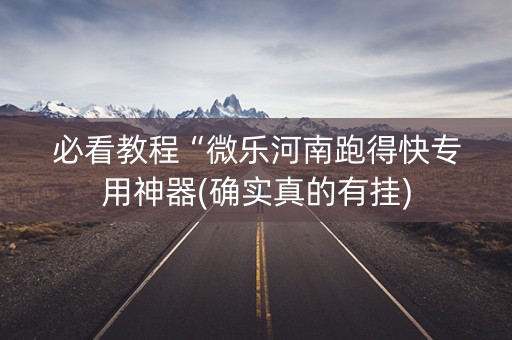 必看教程“微乐河南跑得快专用神器(确实真的有挂)