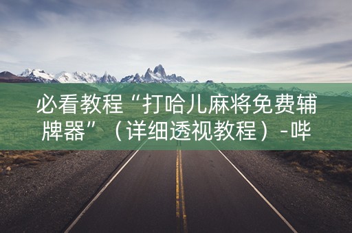 必看教程“打哈儿麻将免费辅牌器”（详细透视教程）-哔哩哔哩