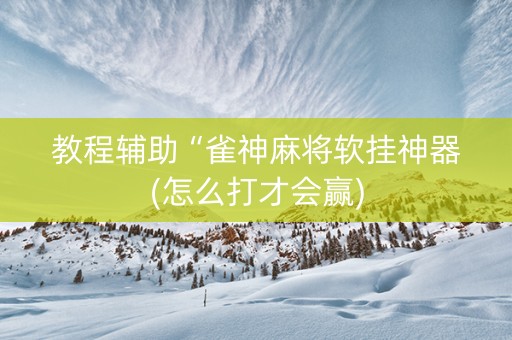 教程辅助“雀神麻将软挂神器(怎么打才会赢)