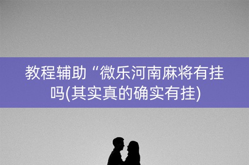 教程辅助“微乐河南麻将有挂吗(其实真的确实有挂)