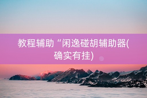 教程辅助“闲逸碰胡辅助器(确实有挂)